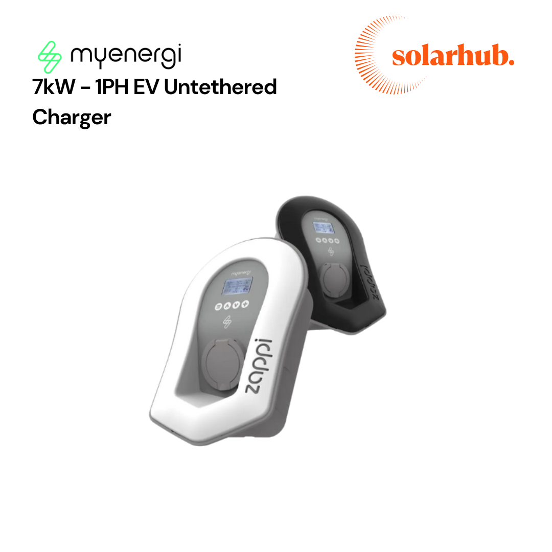Zappi 1PH EV Charger 7kw Untethered in White or Black