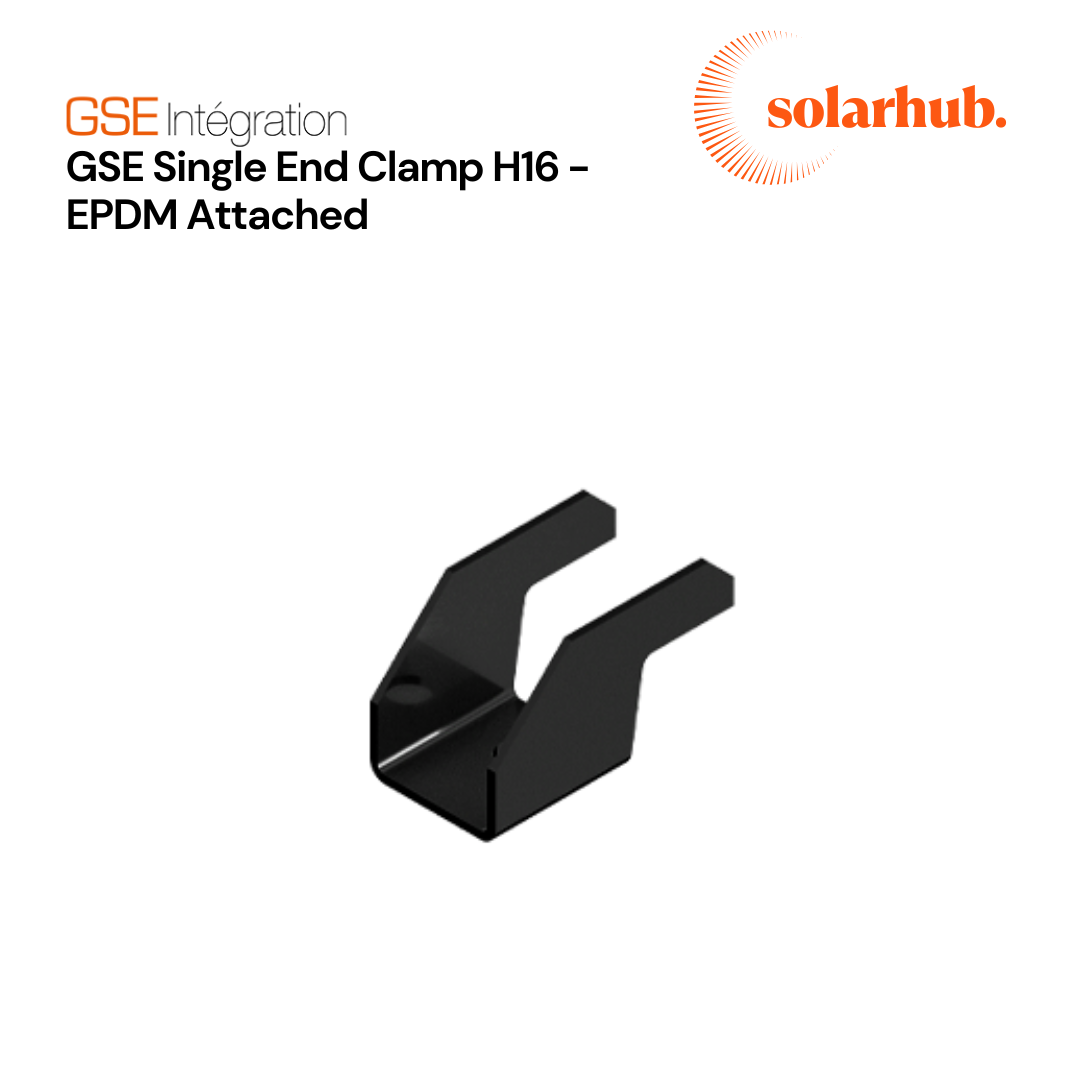 Single End Clamp V2023 - H16 - Black EPDM Foam Attached