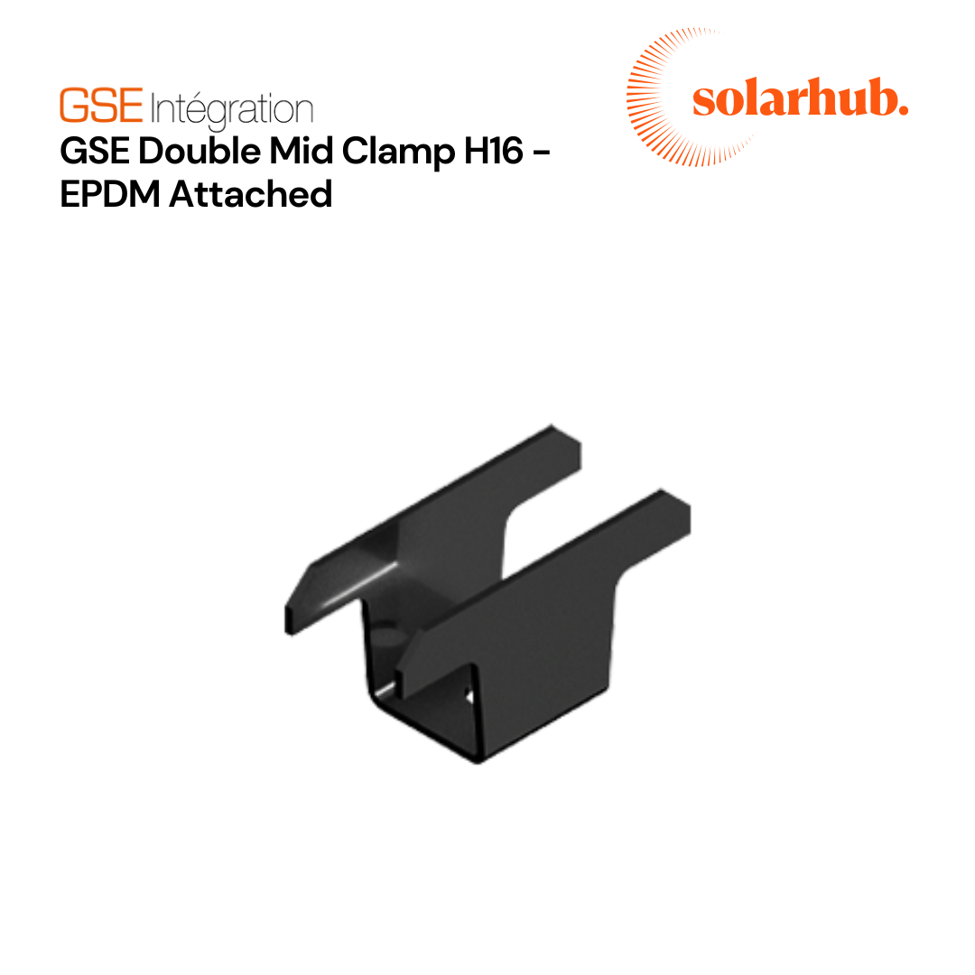GSE Mid Clamp Double V2023 EPDM - H16 - Black EPDM Foam Attached