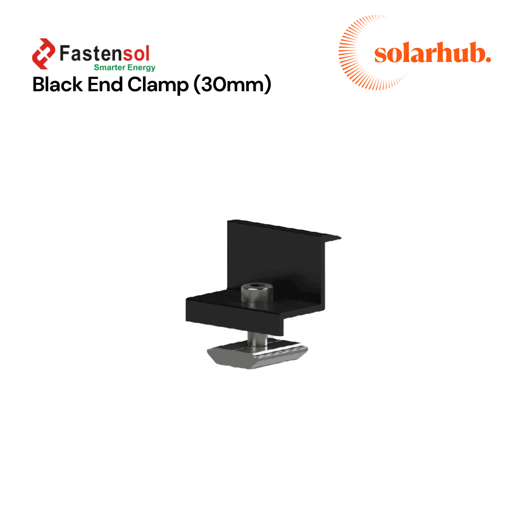 Fastensol End Clamp 30MM Black or Silver