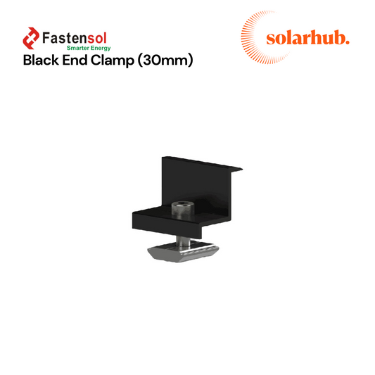 Fastensol End Clamp 30MM Black or Silver