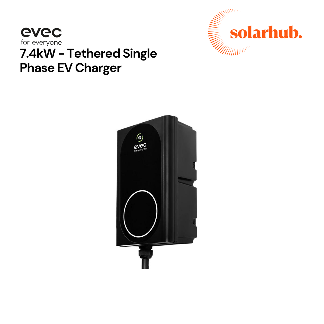 evec EV Charger 7.4kW, Type 1 & Type 2, Single Phase, Untethered Electrical Vehicle Charging Point - VEC01