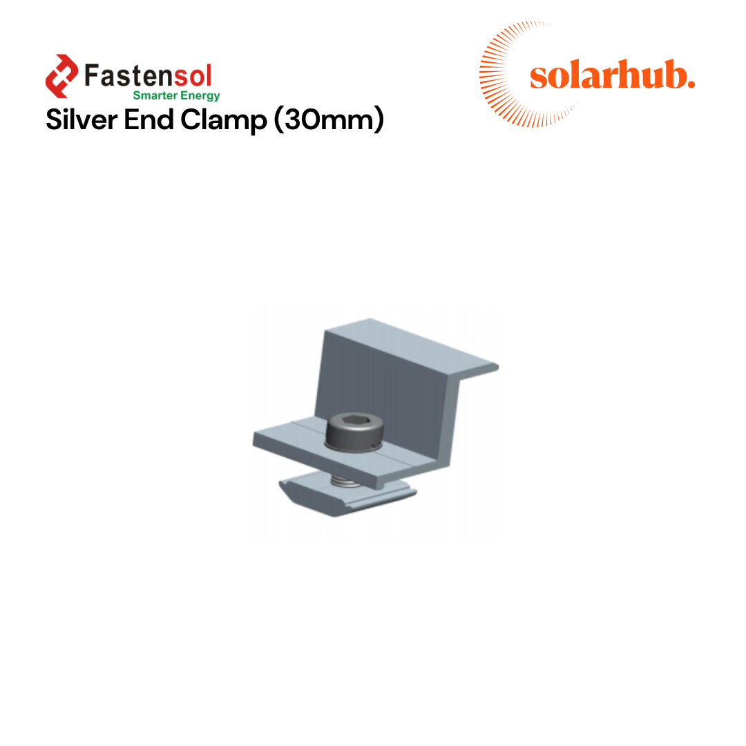 Fastensol End Clamp 30MM Black or Silver