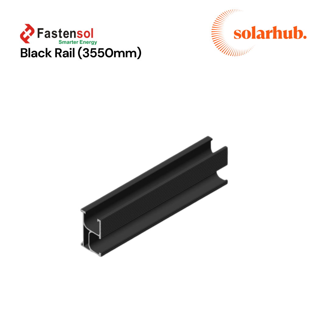 Fastensol 3.55m Mounting Rail in Black