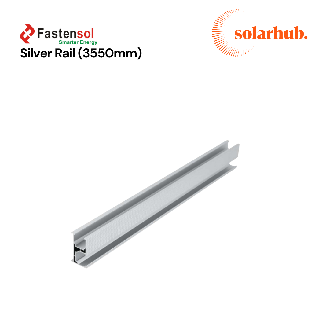 Silver Rails Fastensol 3.55m Mounting Rail in Silver – Solar Hub