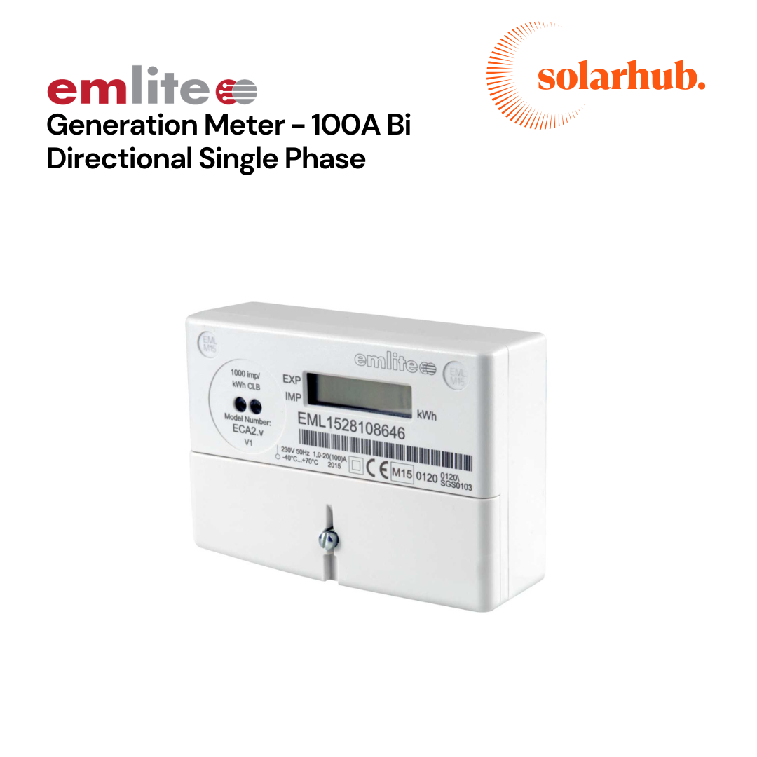 Emlite Solar Generation KWhr Meter Bi-Directional Single Phase 100A