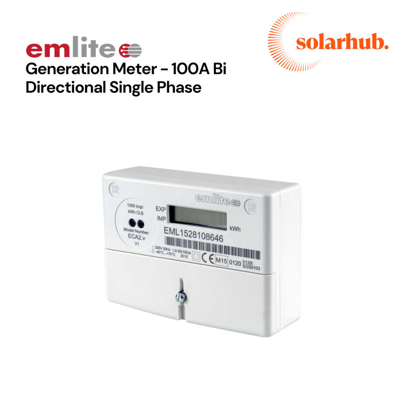 Emlite Solar Generation KWhr Meter Bi-Directional Single Phase 100A ...