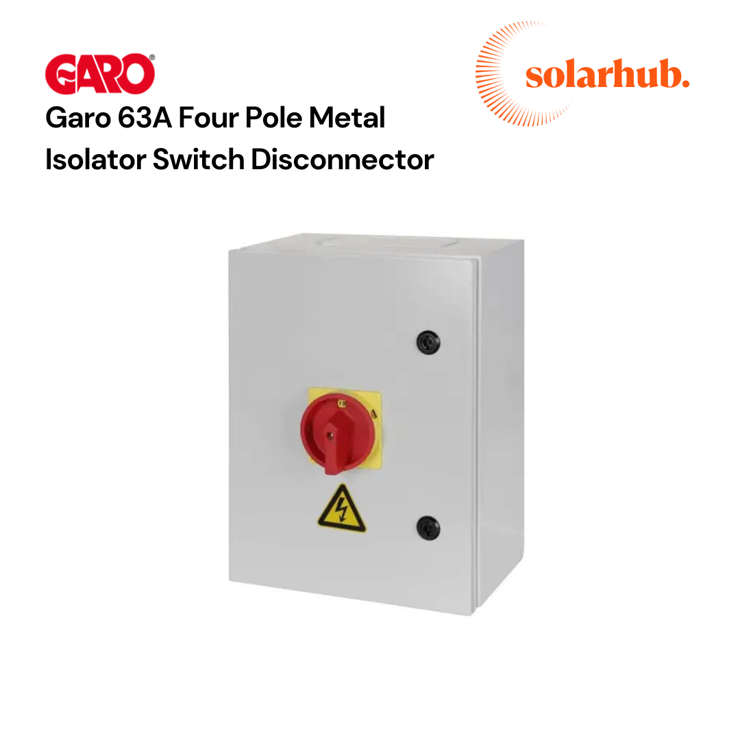 Garo 63A Four Pole Metal Isolator Switch Disconnector