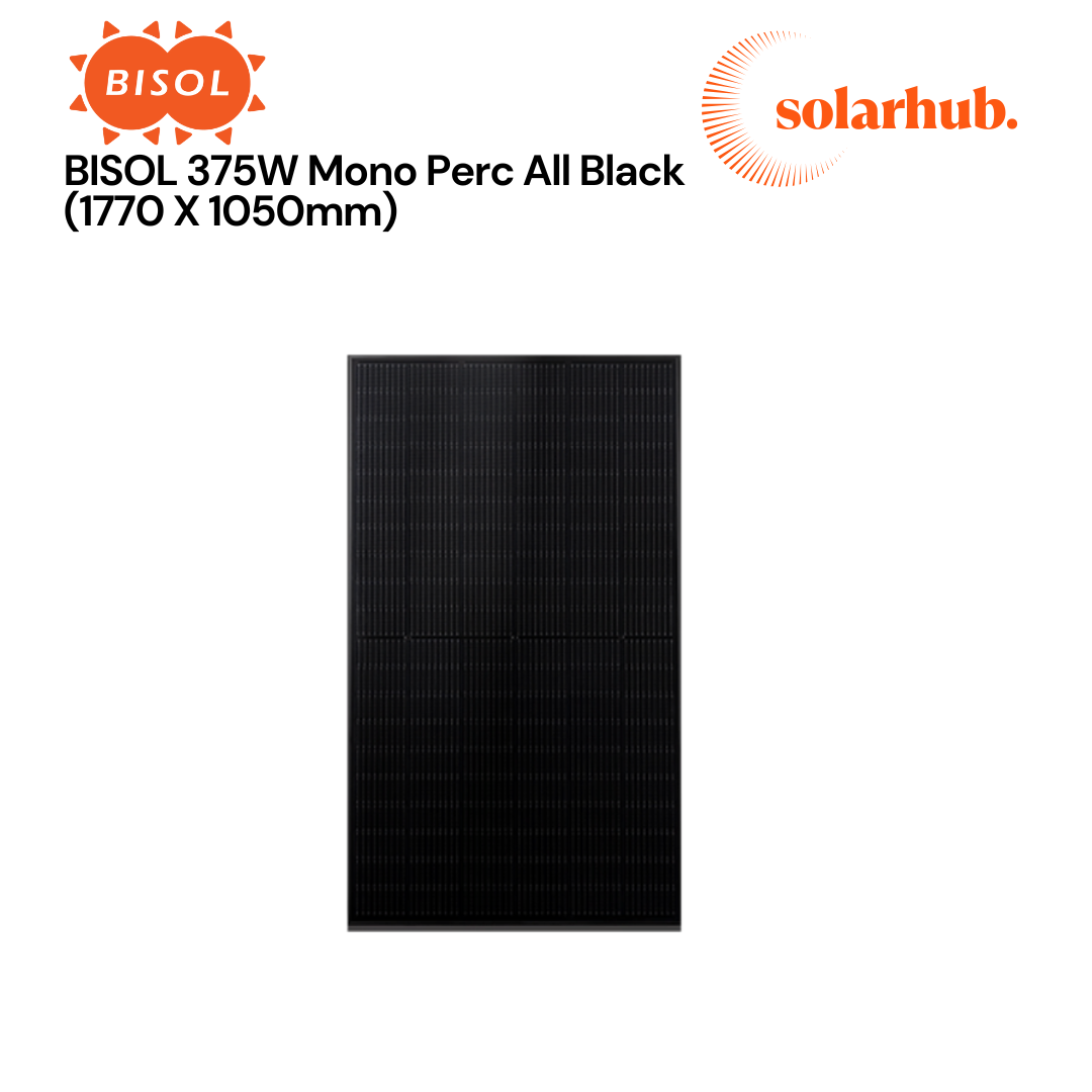 375W Bisol Duplex Mono Perc BDO 120 Half Cell All Black (1050MM X 1770MM)