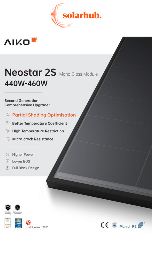 455W AIKO Neostar All Black N-TYPE ABC Panel (MAH54-455-AB)